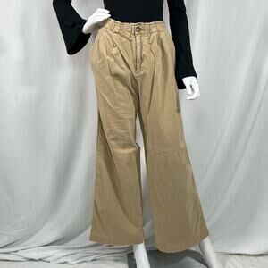 Loft Khaki Wide Leg Pants with Pockets Size Medium